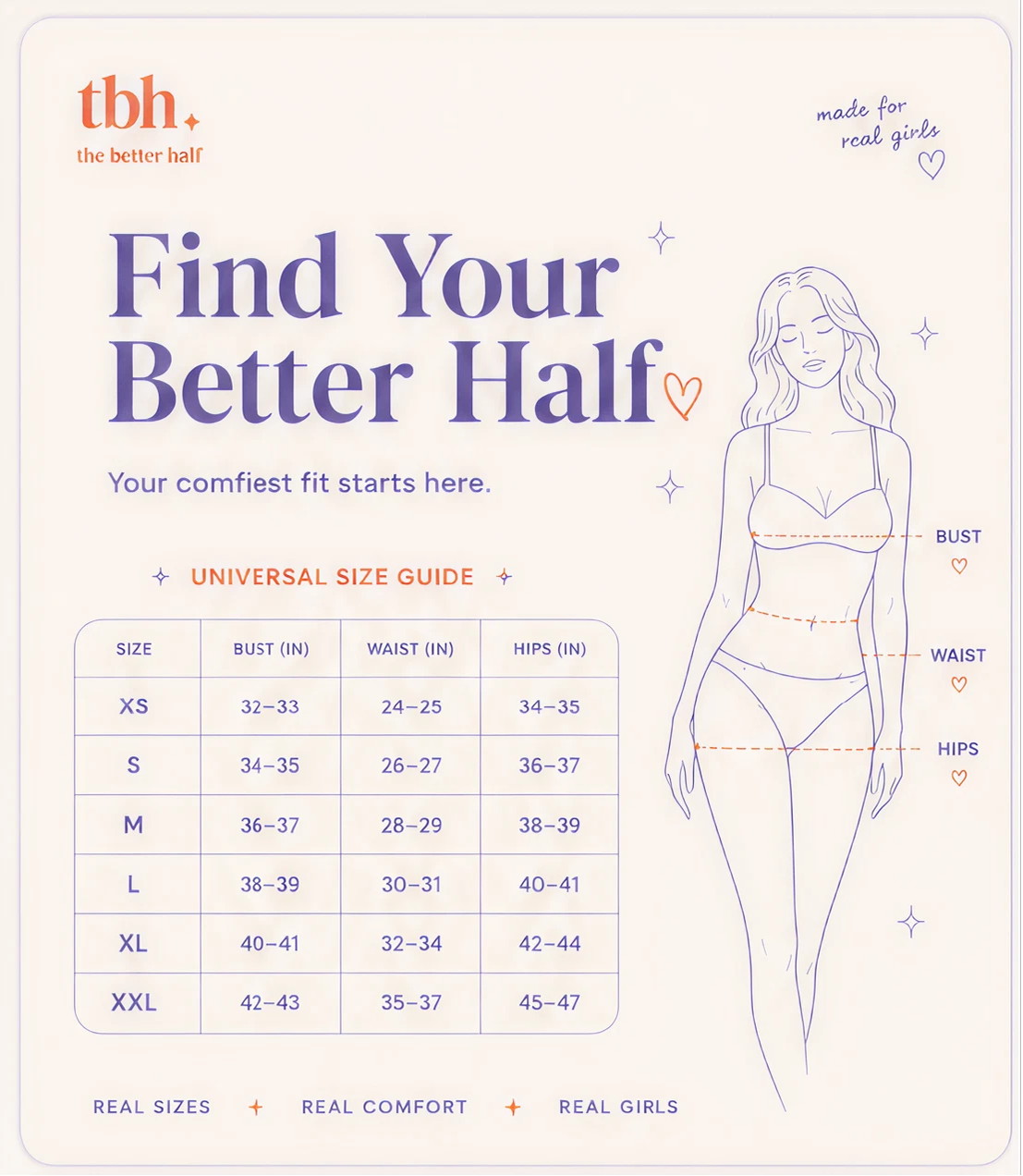 Universal size guide